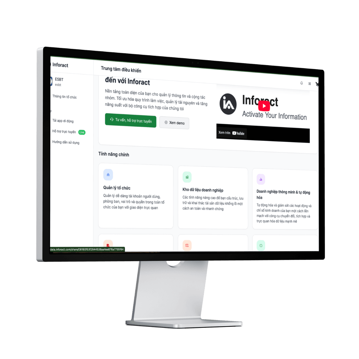Giao diện trung tâm điều khiển Inforact